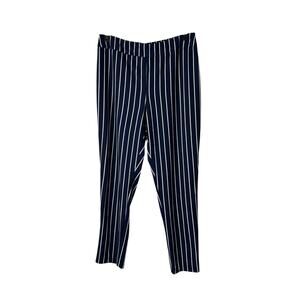 Ashley Stewart Pants Size 14/16 Navy White Striped Nautical Career Office Work